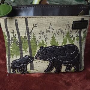 Chala Forest Bear Canvas Crossbody Bag